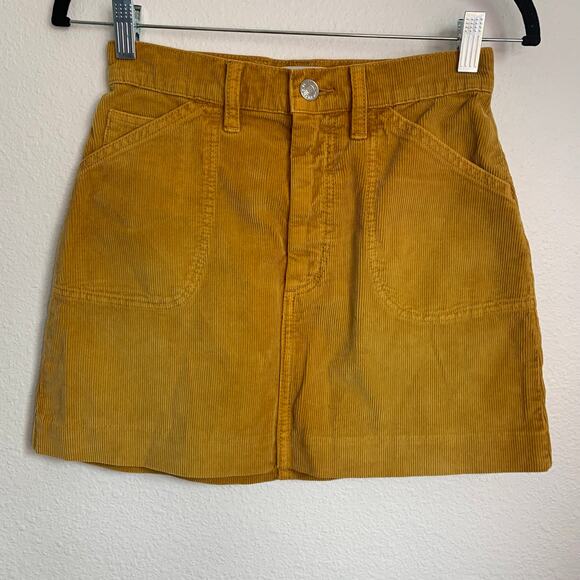 NWT RE/DONE 70s Pocket Corduroy Mini Skirt in Yellow - Picture 5 of 14